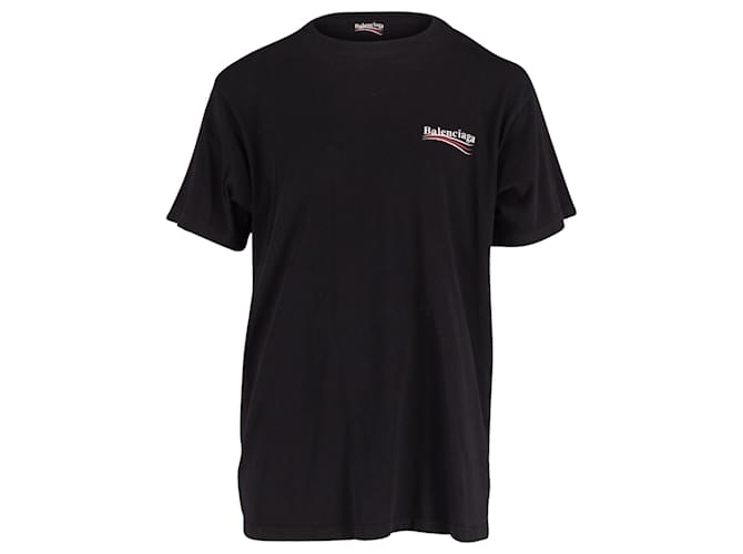 T-Shirt Logo Balenciaga en Coton Noir  ref.641279