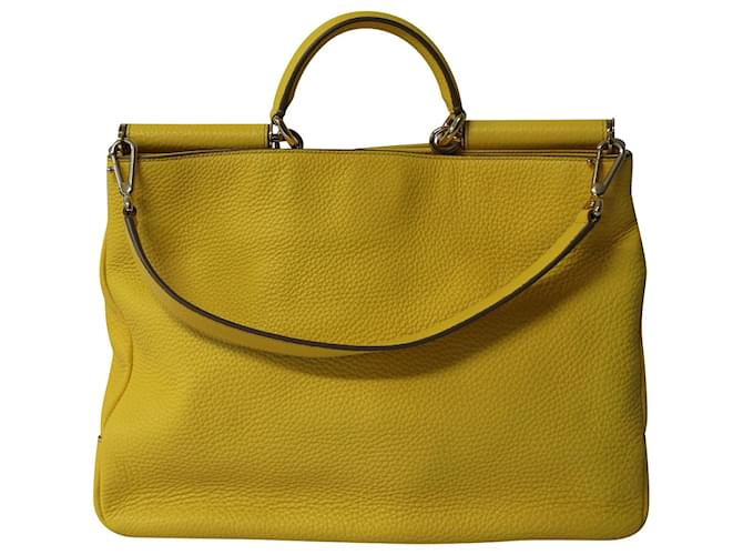 Dolce & Gabbana Sicily Bag in Yellow Calfskin Leather Pony-style calfskin  ref.641280