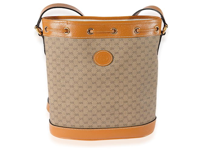 Gucci X Disney Vintage Gg Supreme Mickey Mouse Bucket Bag  Brown  ref.641305