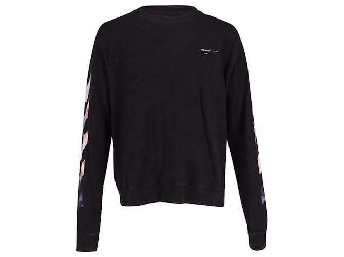 Off White Off-White Color Painting Diagonals Crew Sweater in Black Cotton   ref.641325