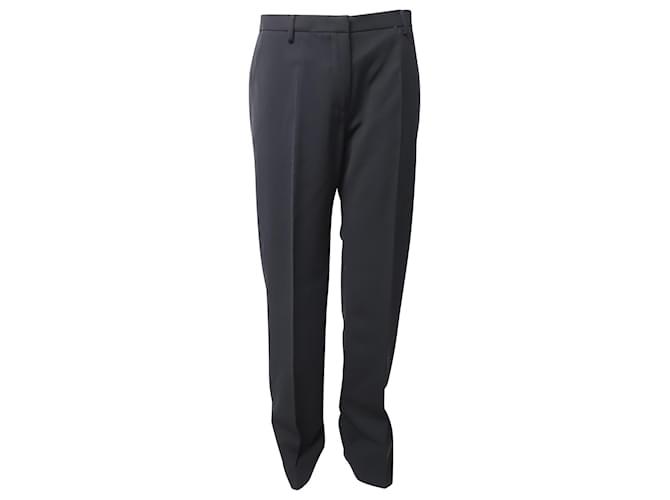 Pantalones de pernera recta Max Mara en lana negra Negro  ref.641380