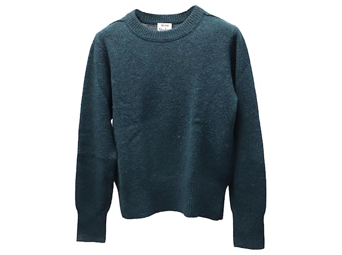 Acne Studios Pull Kai Mélange en Laine Vert Foncé  ref.641384