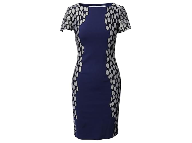 Diane Von Furstenberg Robe Queen Tilda en Viscose Bleu Marine Fibre de cellulose  ref.641419