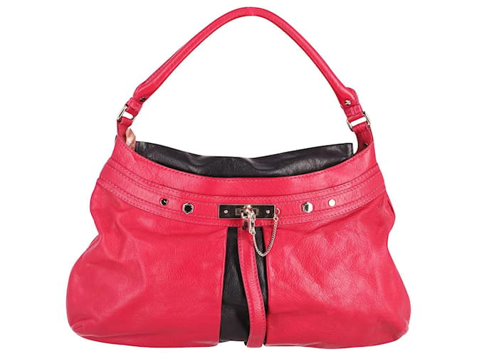 Marc Jacobs Lock it Up Camille Handtasche aus dunkelrosa Leder Pink  ref.641435
