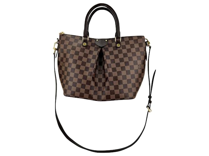 Louis Vuitton Shoulder Bag Siena Mm Damier Ebene Canvas Shoulder Hand Bag  A974 Leather ref.641471 - Joli Closet