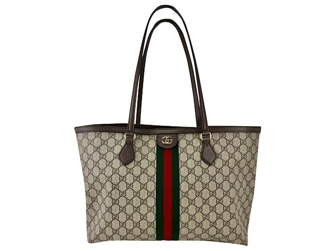 Gucci Tote Ophidia Medium Gg Supreme Tote Bag Supreme Canvas Web Hand Bag B520  Couro  ref.641513