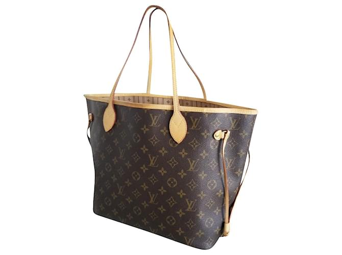 Louis Vuitton Neverfull Mm Brown Monogram Canvas Tote Shoulder Bag  Leather  ref.641520