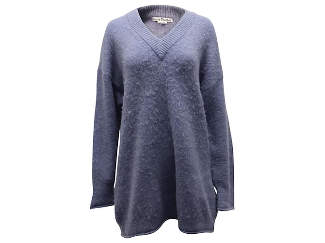 Acne Studios Keandra V Neck Sweater in Blue Nylon Light blue  ref.641560