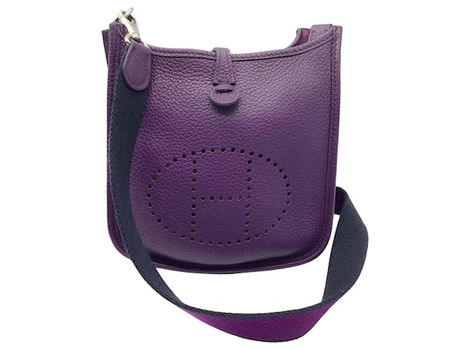 Hermès Hermes Evelyne Mini Purple Leather Shoulder Bag  ref.641641
