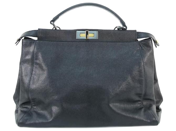 Fendi handbag Black Leather  ref.641780