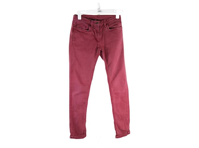 Sandro XS jeans Dark red Cotton  ref.641838