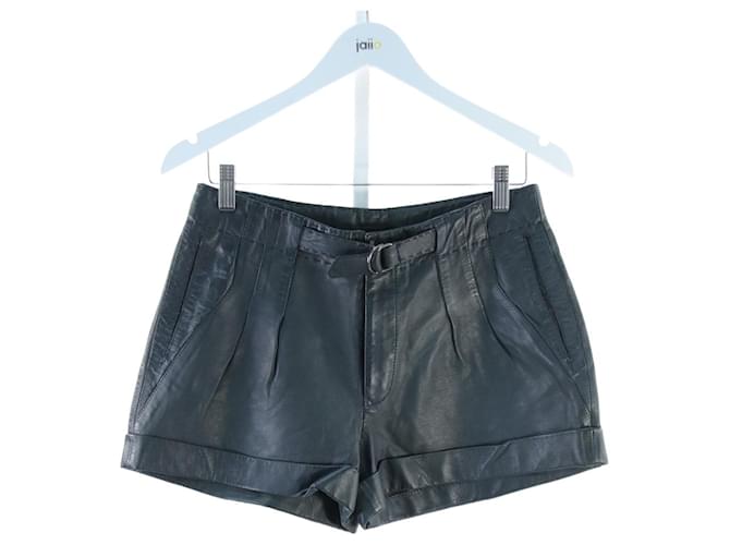 Maje Shorts S Green Leather  ref.642090