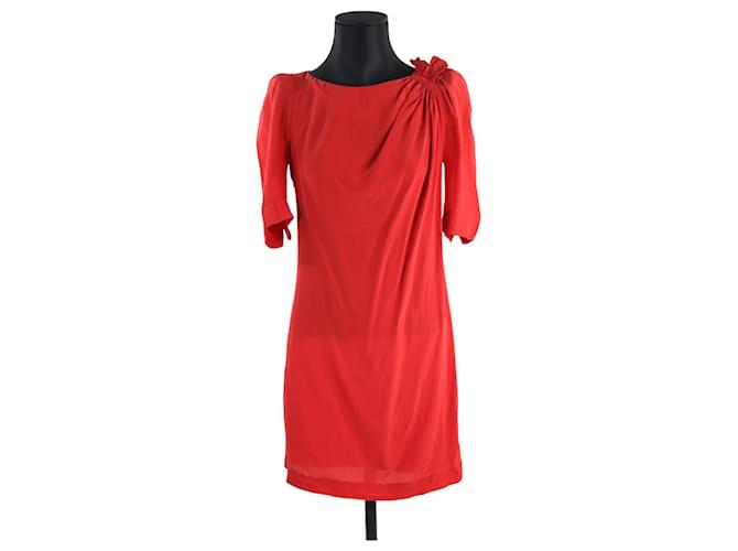Maje Dress S Red Silk  ref.642148