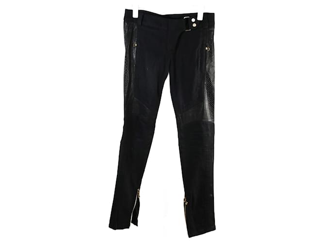 Pantalones Balmain 40 Negro Algodón  ref.642505