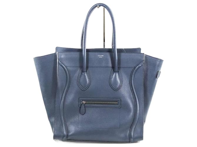 Luggage Céline Sac à main Celine Blue Leather  ref.642808