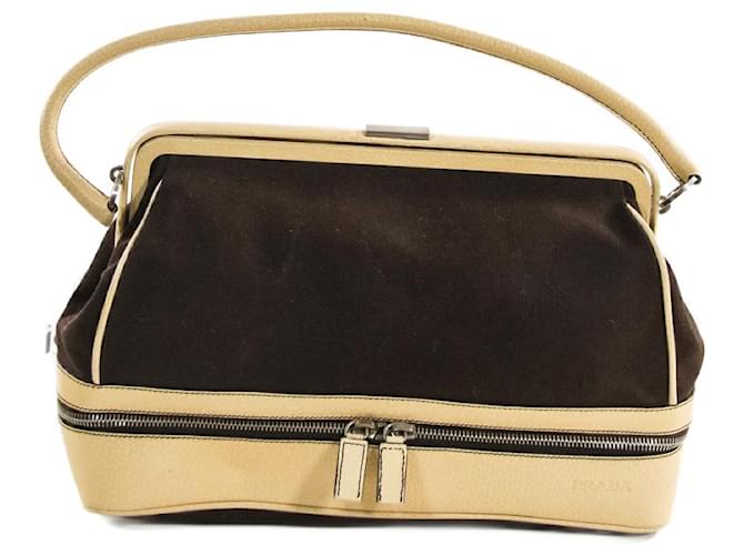Handbags  Prada Brown Cloth  ref.642859