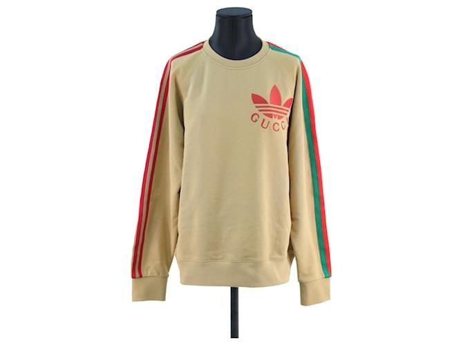 Gucci Adidas Sweatshirt M Beige Cotton ref.643369 - Joli Closet