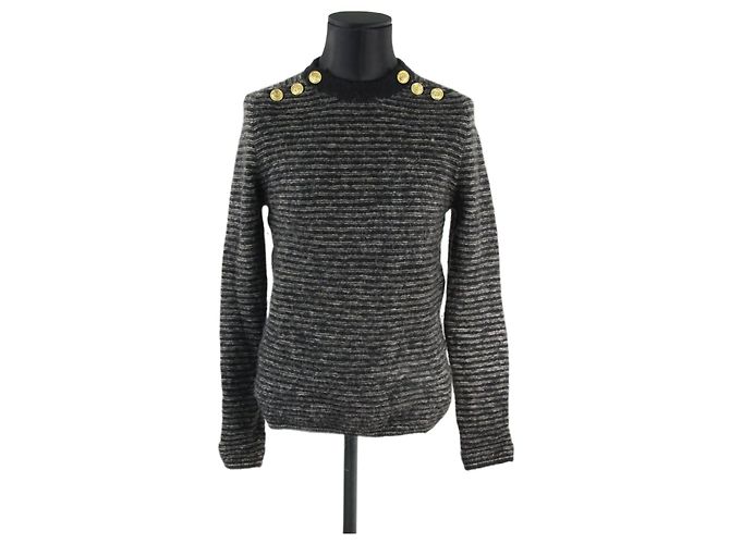 Leon & Harper Pullover S Schwarz Wolle