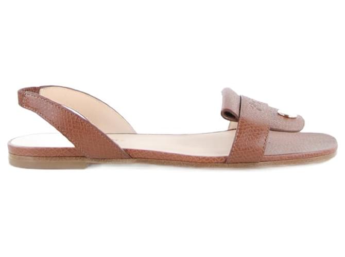 Longchamp sandals 37 Brown Leather  ref.643632