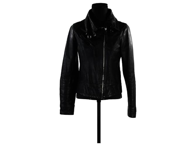 All Saints Jacket 38 Black Leather  ref.644340