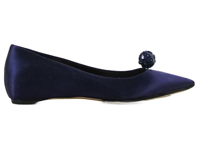 Ballerinas Dior 38 Blau Seide  ref.644413