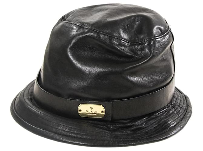 Gorros Gucci L Negro Cuero  ref.644475