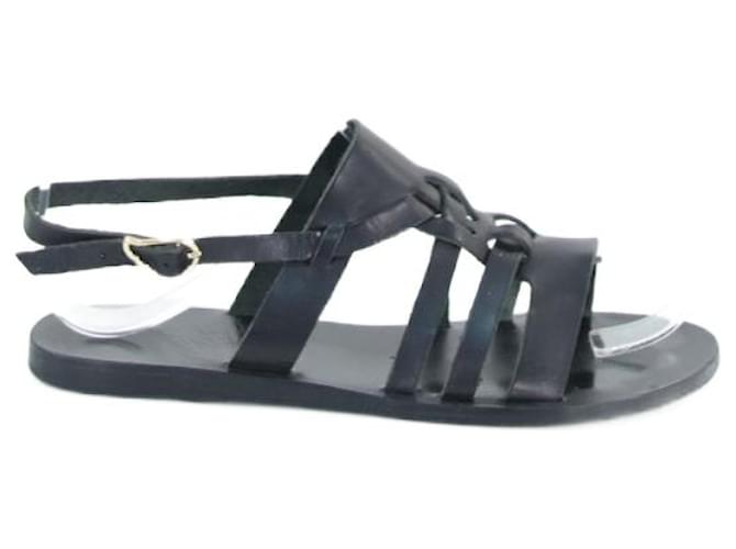 Ancient Greek Sandals 37 Black Leather  ref.644737
