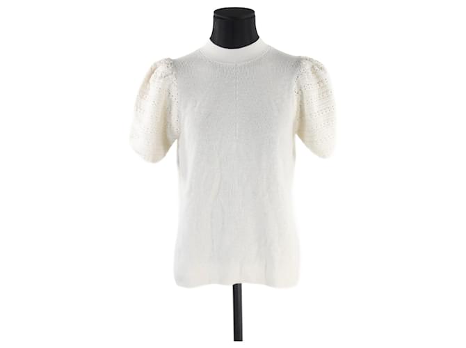 Sweater Sézane L White Wool  ref.645319