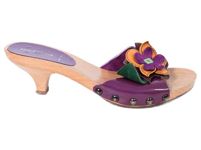 Miu Miu Sandals 37 Purple Leather  ref.645559