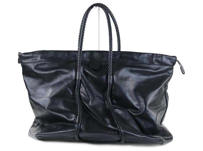 Emporio Armani Travel Bag Black Leather  ref.645678