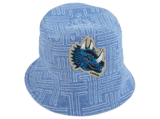 Sombrero Lanvin Azul Algodón  ref.645714