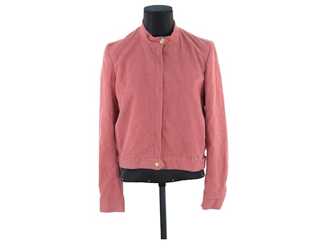 Inès de la Fressange Chaqueta Inés De La Fressange 36 Rosa Algodón  ref.646221