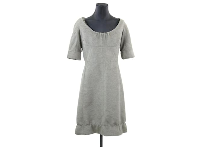 Louis Vuitton Dress 40 Grey Wool  ref.646287