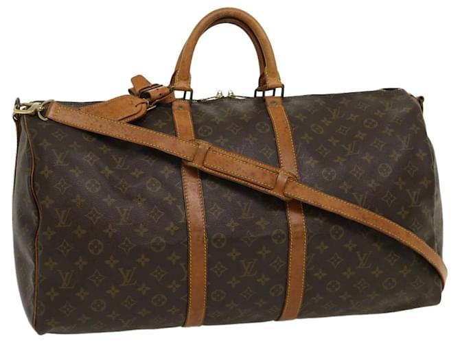 Louis Vuitton Keepall Bandouliere 55 Brown Cloth  ref.646412
