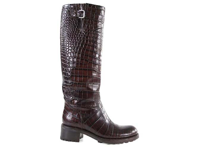 Free Lance Boots 38 Brown Leather  ref.646482