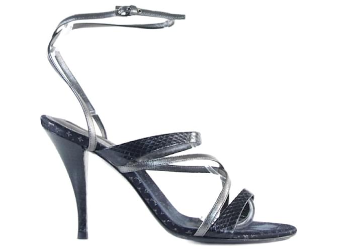 Louis Vuitton sandals 37.5 Grey Leather  ref.646646