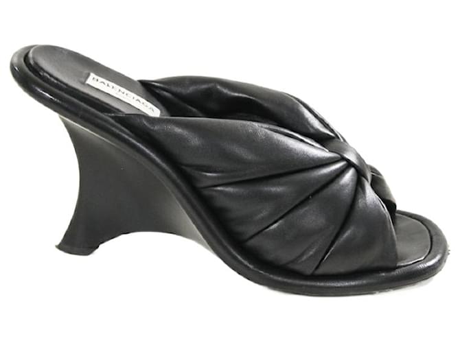 Balenciaga sandals 39 Black Leather  ref.646681
