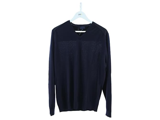 Lanvin-Pullover L Blau Wolle  ref.646803