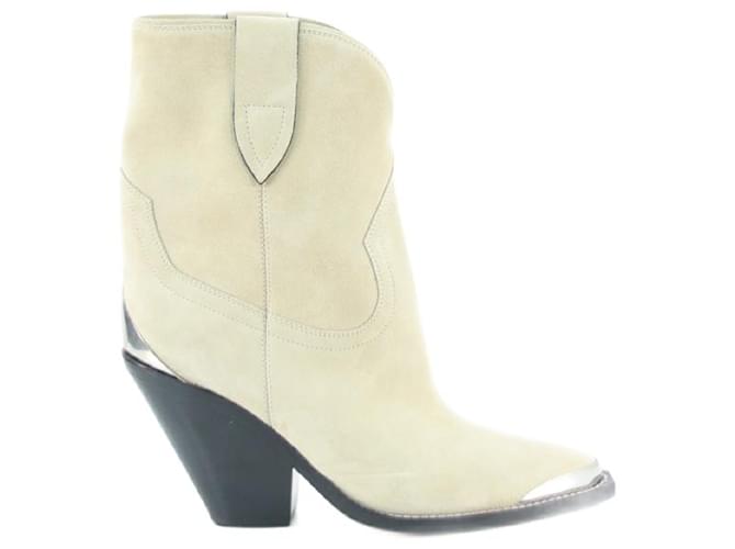 Boots Isabel Marant 40 Cuir Beige  ref.646875