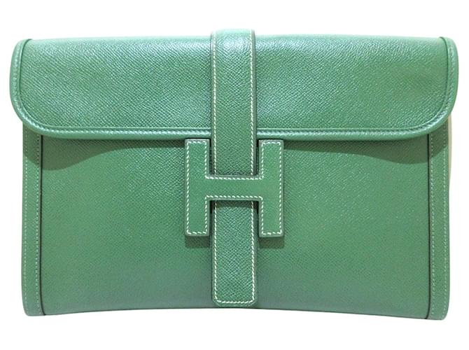 Hermès Hermes Jige Verde Couro  ref.646974