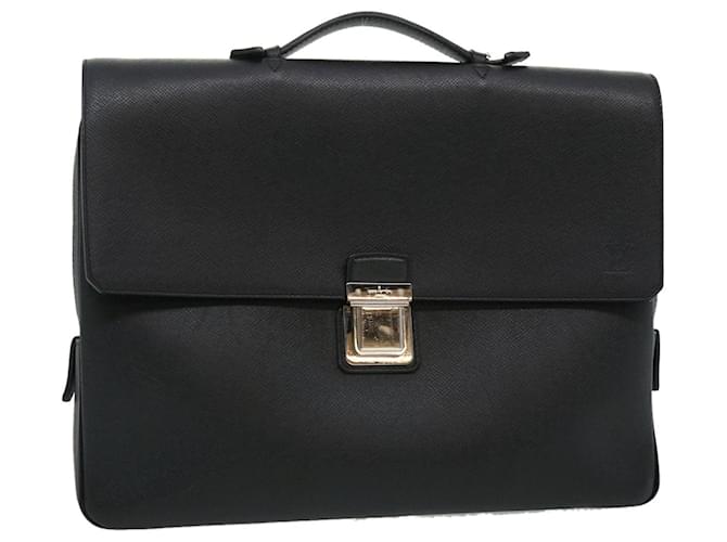 LOUIS VUITTON Taiga Leather Vasili PM Business Bag Noir M32640 LV Auth bs1891 Cuir  ref.647161