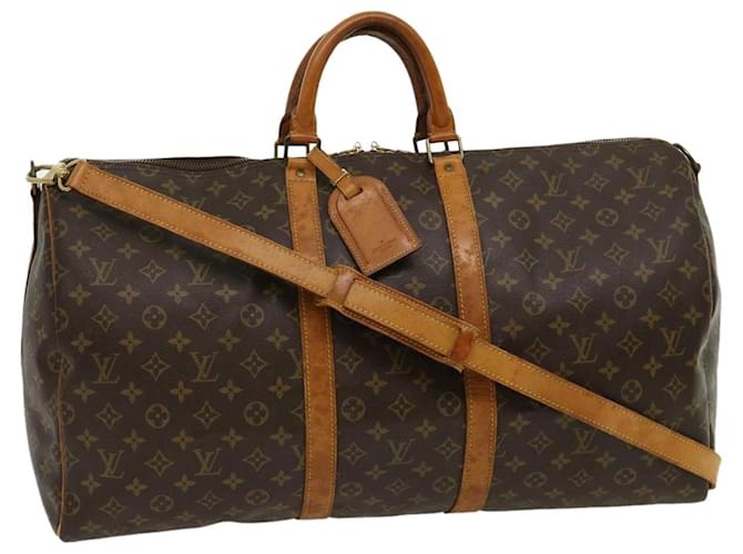 Louis Vuitton Keepall Bandouliere 55 Brown Cloth  ref.647441