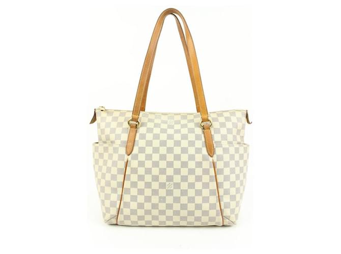 Louis Vuitton Damier Azur Totally MM Tote Bag Shoulder with Zipper Leather  ref.647637