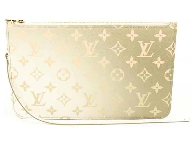 Louis Vuitton Monogram Sunset Khaki Neverfull Pochette MM or GM Wristlet Leather  ref.647641