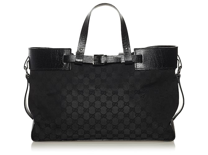 Gucci Black GG Canvas Tote Bag Cloth Cloth  ref.647681