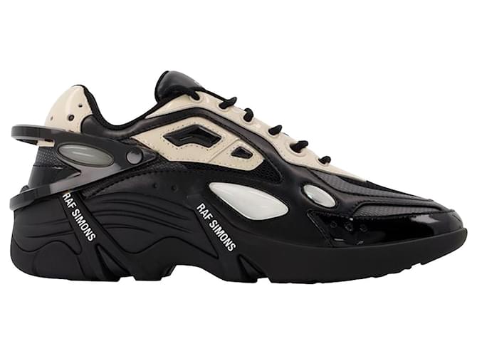 Raf Simons Cylon-21 Sneakers in Ivory and Black Leather Multiple colors  ref.647871
