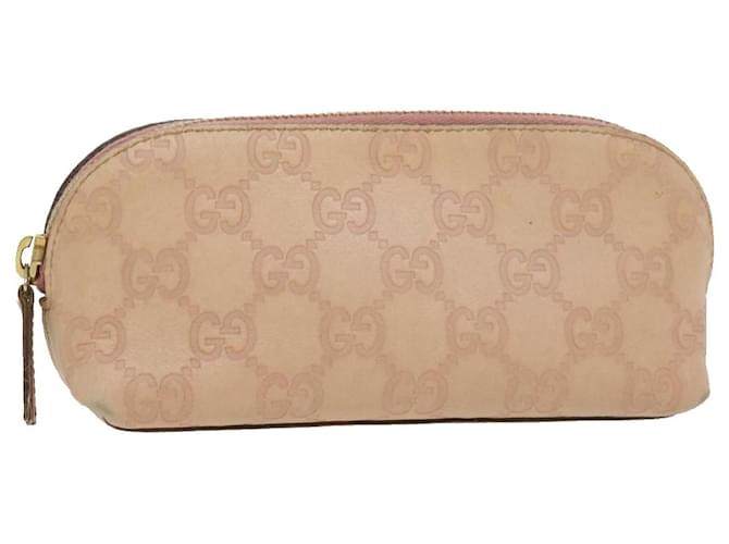 GUCCI Guccissima Pouch Leather Pink Auth yk4897  ref.648430
