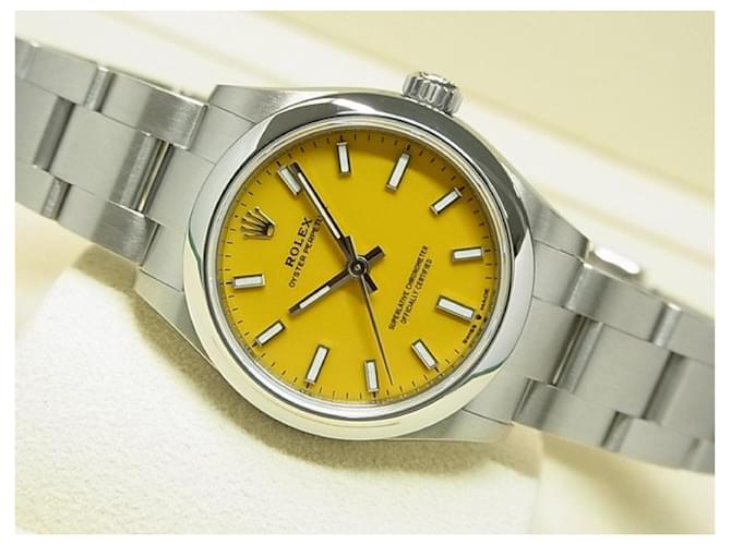 Rolex Oyster Perpetual31 YELLOW DIAL 277200 Mens Silvery Steel  ref.648546