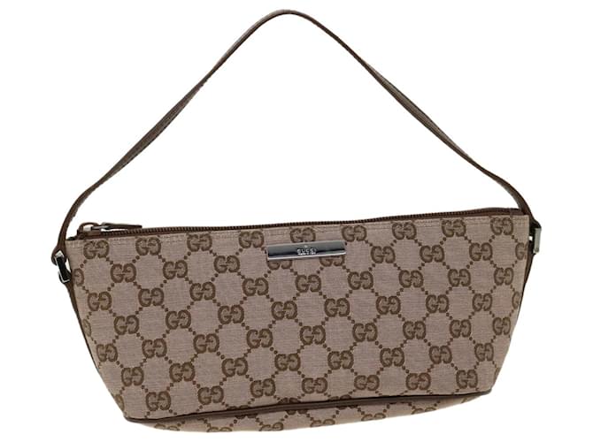 GUCCI GG Canvas Accessory Pouch Brown Auth yk4906  ref.648598