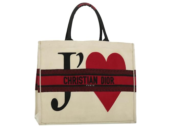 Christian Dior amour coeur Hong Kong Limited Tote Bag Toile Rouge Auth bs2088  ref.648641